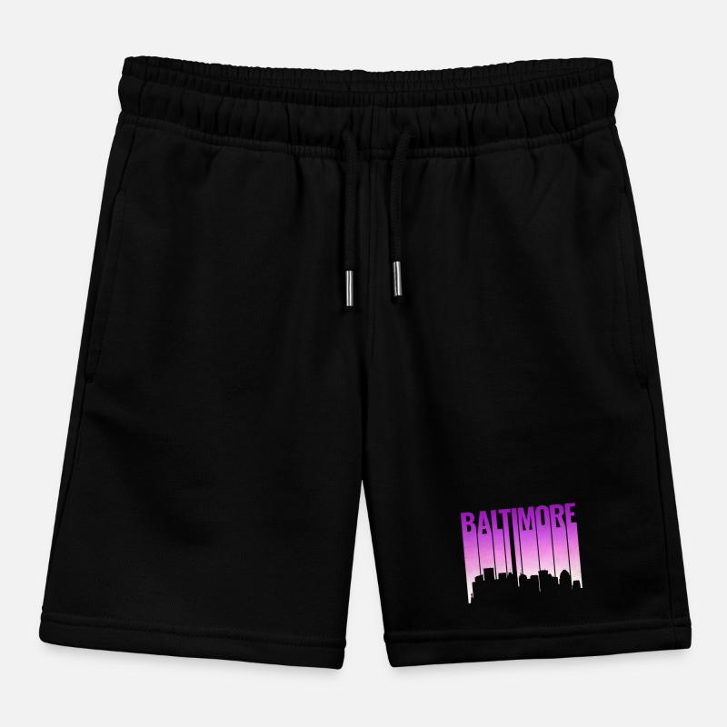 Baltimore Skyline Gradient Kinder Organic Joggingshorts Mini Bolter von Stanley/Stella