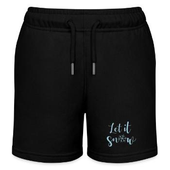 Quota neige Letitsnow quota snowflake noël - Short de jogging enfant bio Stanley/Stella - noir - Devant