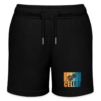 Cello Vintage Instrument Musiker Geschenk - Kinder Organic Joggingshorts Mini Bolter von Stanley/Stella - Schwarz - Vorne
