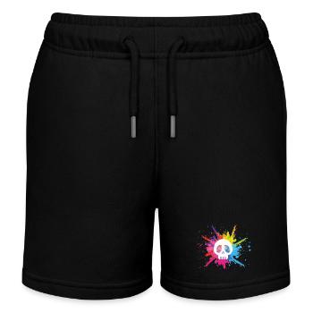 Weißer Schädel und bunte Explosion - Kinder Organic Joggingshorts Mini Bolter von Stanley/Stella - Schwarz - Vorne
