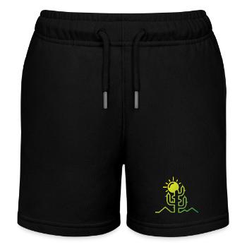 cactus Wüste Sonne Abenteuer minimal Design flat - Kinder Organic Joggingshorts Mini Bolter von Stanley/Stella - Schwarz - Vorne