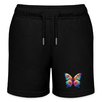 Schmetterlingsblumen Dahlien Dahlien - Kinder Organic Joggingshorts Mini Bolter von Stanley/Stella - Schwarz - Vorne