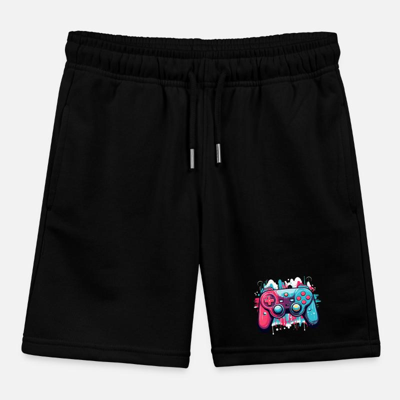 Game Controllers Kids Organic Sweat Shorts by Stanley/Stella