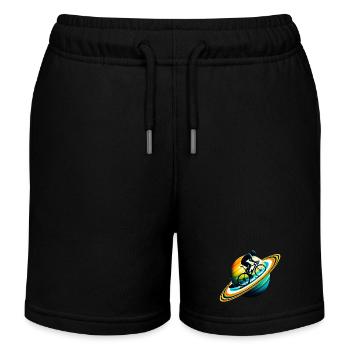 Radfahrer auf Saturn - Kinder Organic Joggingshorts Mini Bolter von Stanley/Stella - Schwarz - Vorne