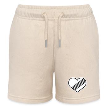 Vollgas Herz gegen Tempolimit - Kinder Organic Joggingshorts Mini Bolter von Stanley/Stella - Natur - Vorne