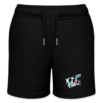Sleeping cow - Kids Organic Sweat Shorts by Stanley/Stella - black - Front