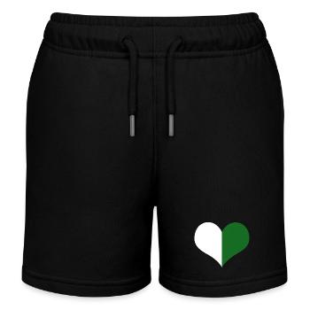 Un cœur pour la Saxe : blanc, vert - Short de jogging enfant bio Stanley/Stella - noir - Devant
