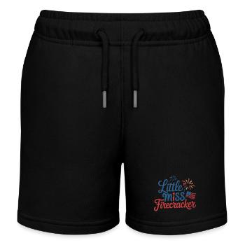 Little Miss Firecracker - Kids Organic Sweat Shorts by Stanley/Stella - black - Front