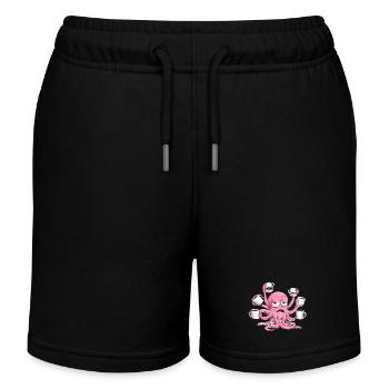 Musty Squid Coffee Enjoyment - Kids Organic Sweat Shorts by Stanley/Stella - black - Front