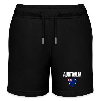 Ich liebe Australien, Flagge Australiens - Kinder Organic Joggingshorts Mini Bolter von Stanley/Stella - Schwarz - Vorne