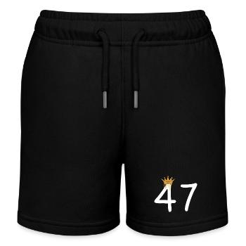 Goldene Krone über Zahl 47 Design - Kinder Organic Joggingshorts Mini Bolter von Stanley/Stella - Schwarz - Vorne