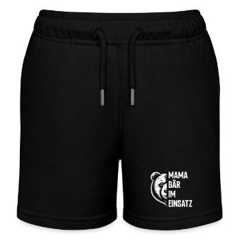 Future maman MAMAN OURS EN ACTION Drôle - Short de jogging enfant bio Stanley/Stella - noir - Devant