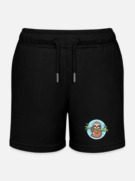 Faultier - Kinder Organic Joggingshorts Mini Bolter von Stanley/Stella - Schwarz