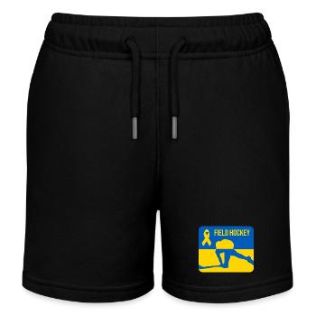 Solidarité avec le hockey sur gazon ukrainien - Short de jogging enfant bio Stanley/Stella - noir - Devant