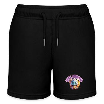 Niedlicher Drache - Kinder Organic Joggingshorts Mini Bolter von Stanley/Stella - Schwarz - Vorne