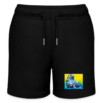 seal - Kids Organic Sweat Shorts by Stanley/Stella - black - Front