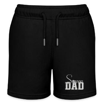Soccer Dad Varsity Block Text - Kids Organic Sweat Shorts by Stanley/Stella - black - Front