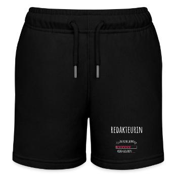 Journalism Student Profession Education Editor - Kids Organic Sweat Shorts by Stanley/Stella - black - Front
