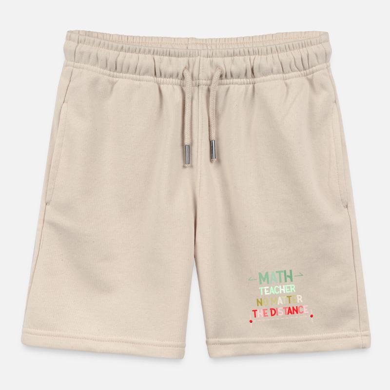 Math Nerd Students University Professor Mathematics Kids Organic Sweat Shorts by Stanley/Stella