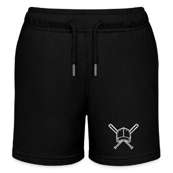 Baseball-Illustration Baseballspieler - Kinder Organic Joggingshorts Mini Bolter von Stanley/Stella - Schwarz - Vorne