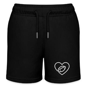 Heart Rugby XV – Rugby-Union-Liebhaber - Kinder Organic Joggingshorts Mini Bolter von Stanley/Stella - Schwarz - Vorne
