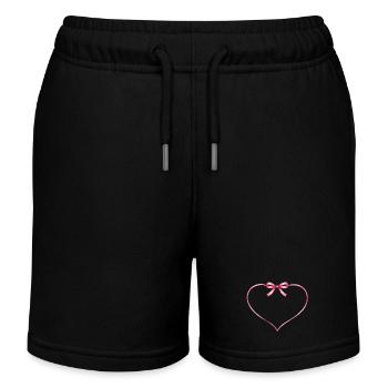 Herz Schleife Personalisierbar - Kinder Organic Joggingshorts Mini Bolter von Stanley/Stella - Schwarz - Vorne