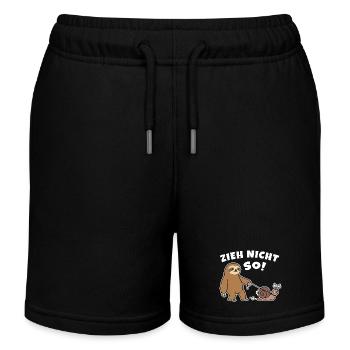 Zieh nicht so! Faultier geht mit Schnecke spaziere - Kinder Organic Joggingshorts Mini Bolter von Stanley/Stella - Schwarz - Vorne