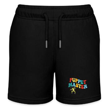 Puppenspieler: Bunte Schaukel-Silhouette - Kinder Organic Joggingshorts Mini Bolter von Stanley/Stella - Schwarz - Vorne