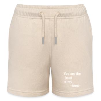 Funny programmer motif for web developers - Kids Organic Sweat Shorts by Stanley/Stella - soft Ecru - Front