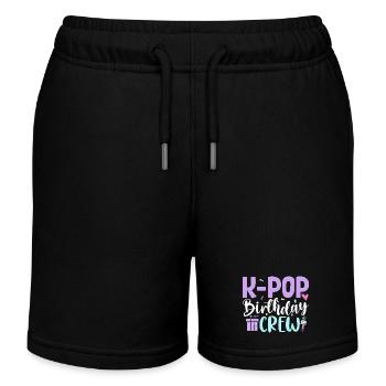 K Pop Birthday Crew - Kinder Organic Joggingshorts Mini Bolter von Stanley/Stella - Schwarz - Vorne