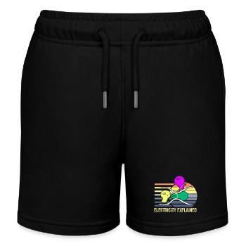 Trio Électricité : Ohm Amp-Volt - Short de jogging enfant bio Stanley/Stella - noir - Devant