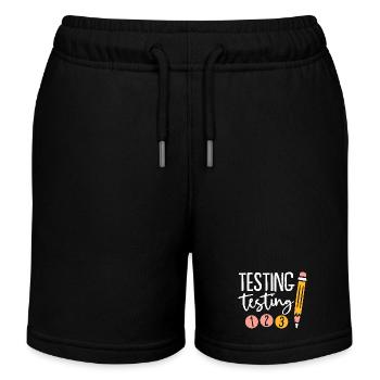 Bleistiftkritzeleien auf Schwarz testen - Kinder Organic Joggingshorts Mini Bolter von Stanley/Stella - Schwarz - Vorne