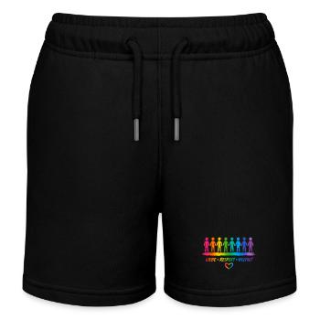 Buntes Diversity & Pride Design - Kinder Organic Joggingshorts Mini Bolter von Stanley/Stella - Schwarz - Vorne