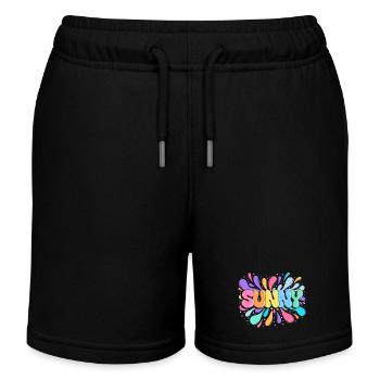 Sunny PopArt Multicolor - Kinder Organic Joggingshorts Mini Bolter von Stanley/Stella - Schwarz - Vorne