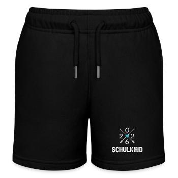 Schulkind 2026 Herz Pfeile weisses Design - Kinder Organic Joggingshorts Mini Bolter von Stanley/Stella - Schwarz - Vorne