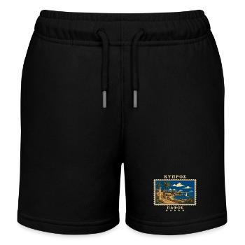 Zypern Paphos Vintage Reisemarke - Kinder Organic Joggingshorts Mini Bolter von Stanley/Stella - Schwarz - Vorne