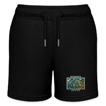 Österreich Hallstatt Vintage Reisemarke - Kinder Organic Joggingshorts Mini Bolter von Stanley/Stella - Schwarz - Vorne