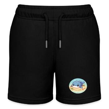 Wal auf Sandbank im Meer - Kinder Organic Joggingshorts Mini Bolter von Stanley/Stella - Schwarz - Vorne