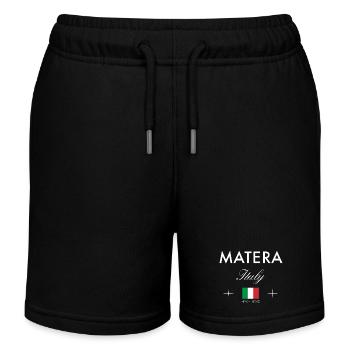 Matera Italy Coordinates Travel Souvenir - Kids Organic Sweat Shorts by Stanley/Stella - black - Front