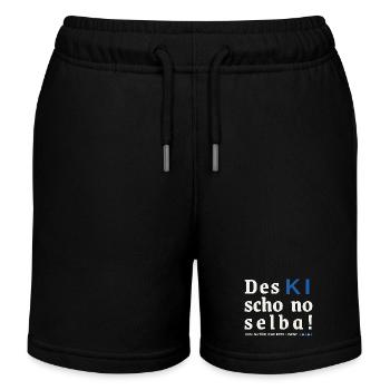 Des KI schon no selba! 100% natürliche Intelligenz - Kinder Organic Joggingshorts Mini Bolter von Stanley/Stella - Schwarz - Vorne