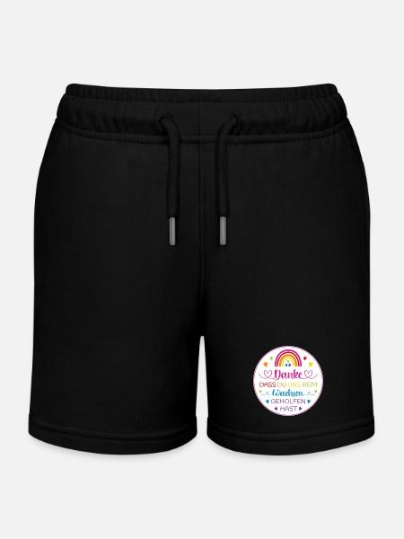 Danke dass Du uns beim Wachsen geholfen hast - Kinder Organic Joggingshorts Mini Bolter von Stanley/Stella - Schwarz