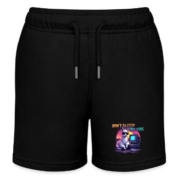 Don't Glitch my Vibe - Retro Gaming Alpaca - Kids Organic Sweat Shorts by Stanley/Stella - black - Front