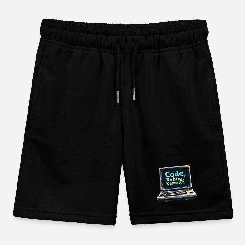 Code Debug Repeat - Software Engineer Kids Organic Sweat Shorts by Stanley/Stella