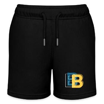 Initial letter B b - Kids Organic Sweat Shorts by Stanley/Stella - black - Front
