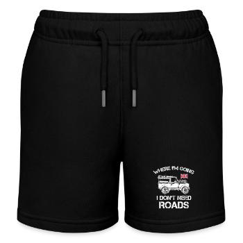 Landy Je n’ai pas besoin de routes - Short de jogging enfant bio Stanley/Stella - noir - Devant