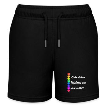 nächstenliebe 3 - Kinder Organic Joggingshorts Mini Bolter von Stanley/Stella - Schwarz - Vorne