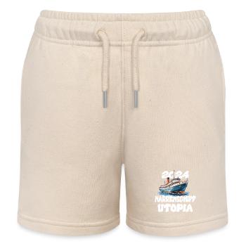 Narrenschiff Utopia, Zitat von Franz Josef Strauß - Kinder Organic Joggingshorts Mini Bolter von Stanley/Stella - Natur - Vorne