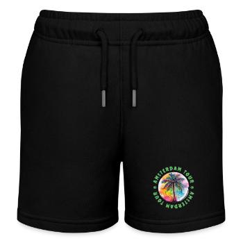 Amsterdam Tour Holiday Plame coloré - Short de jogging enfant bio Stanley/Stella - noir - Devant