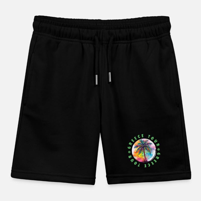 Grèce Tour vacances Plame coloré Short de jogging enfant bio Stanley/Stella