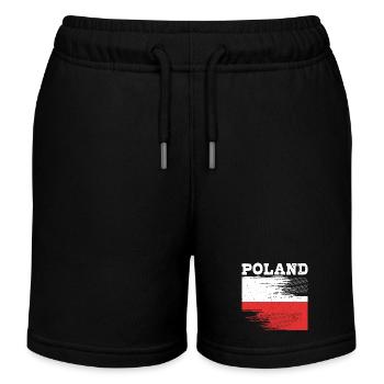 Polen Polnisch - Kinder Organic Joggingshorts Mini Bolter von Stanley/Stella - Schwarz - Vorne